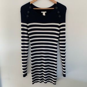 H&M Mama Maternity Blue/White Striped Dress Size M